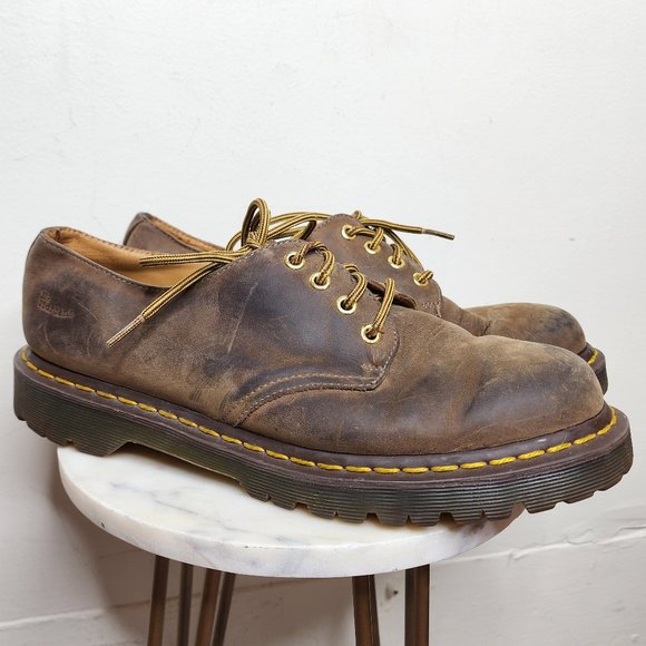 Dr. Martens Shoes - Doc Marten Brown Distressed Oxford Academia Lug Sole Dress Shoes, 11